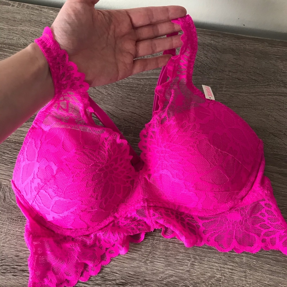 Victoria secret PINK lace push up bra Small NWT